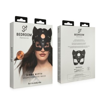 Kinky Kitty Vegan Leather Cat Mask - Black 2