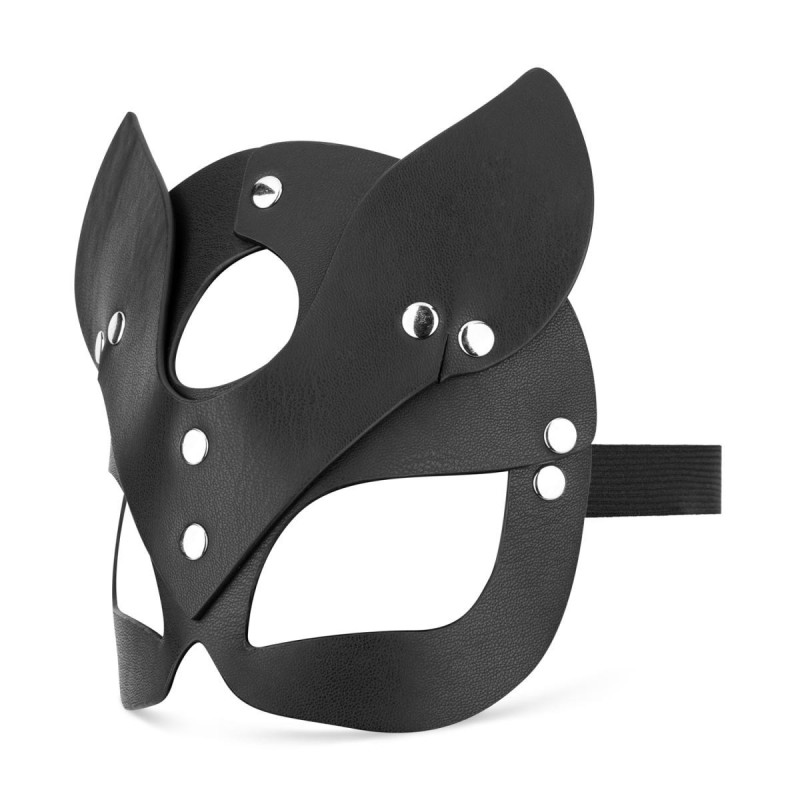 Kinky Kitty Masque pour chat en cuir végétalien - Noir