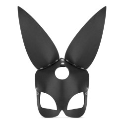 Bold Bunny Masque de lapin en cuir végétalien - Noir