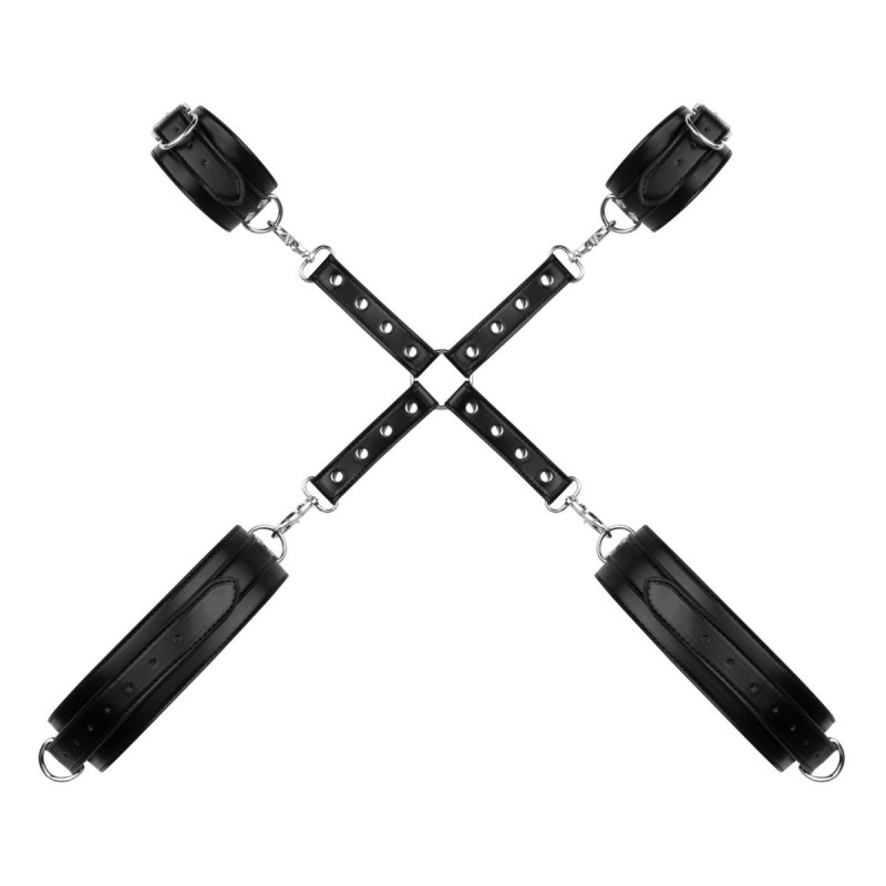 Hogtie for hands and thighs - with handcuffs - Black