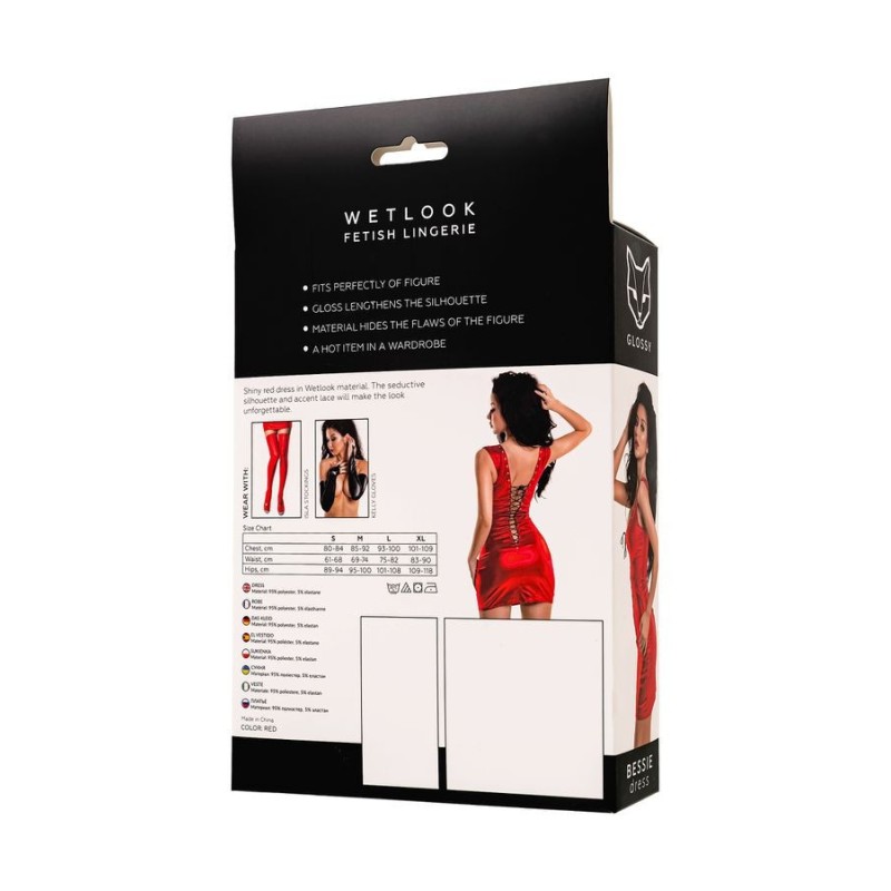 Mini robe Wetlook Bessie rouge taille XL