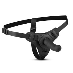 STRAP on Dildo Noir - Harnais avec gode en silicone noir 13x2.8cm