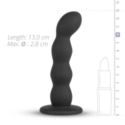 STRAP on Dildo Negro - Arnés con dildo negro de silicona 13x2,8cm