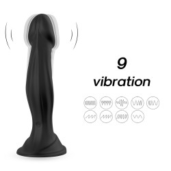Optimus Black - Vibrador Recargable 9 modos y 18cm