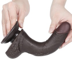 Vibrador preto com pele deslizante 7,5 polegadas (19,5x3,5 cm)