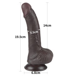 Gode noir avec peau coulissante 7,5 pouces (19,5x3,5cm)