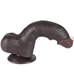 Vibrador preto com pele deslizante 8 polegadas (20x3,9cm)
