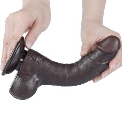 Vibrador preto com pele deslizante 8 polegadas (20x3,9cm)