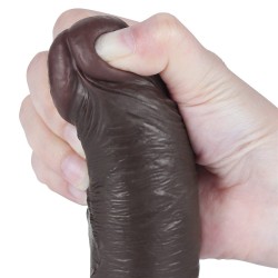 Schwarzer Dildo mit Gleithaut 8 Zoll (20x3,8cm) ohne Hoden