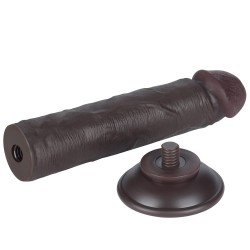 Vibrador preto com pele deslizante 8 polegadas (20x3,8 cm) sem testículos