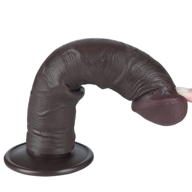Dildo Negro con piel Sliding Skin 8 pulgadas (20x3,8cm) sin testiculos