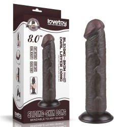 Dildo Negro con piel Sliding Skin 8 pulgadas (20x3,8cm) sin testiculos
