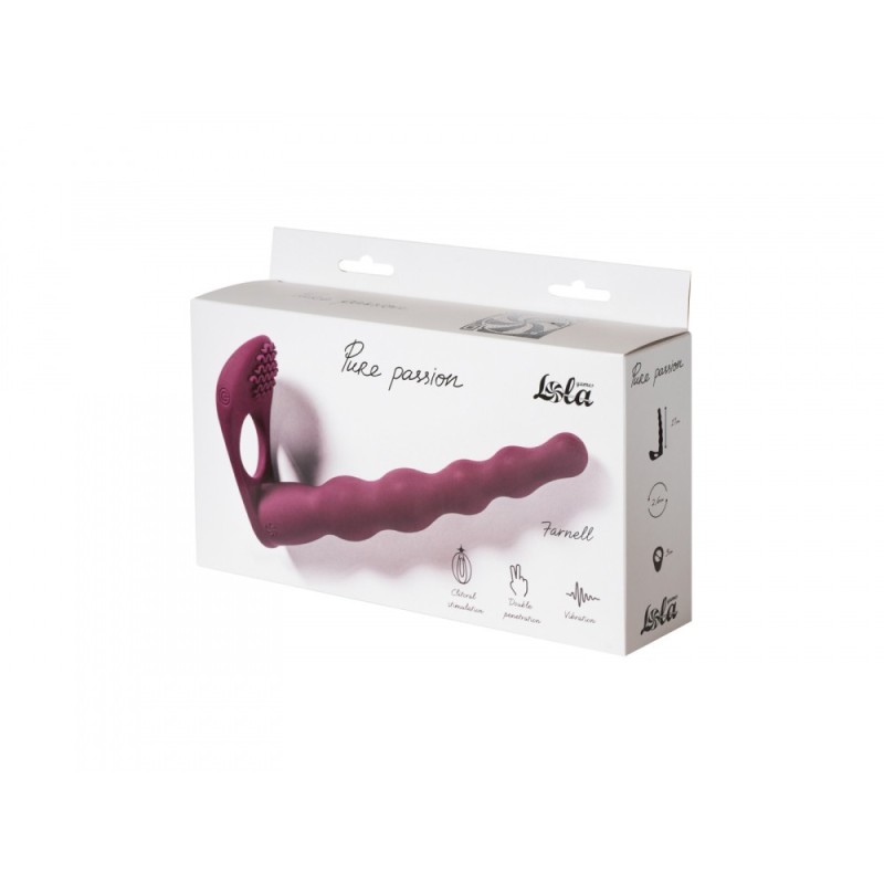 Farnell Dupla Penetração com Vibrador de Clitóris - Cor Vinho