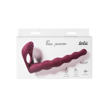 Farnell Doppelte Penetration mit Klitorisvibrator - Weinfarbe 2
