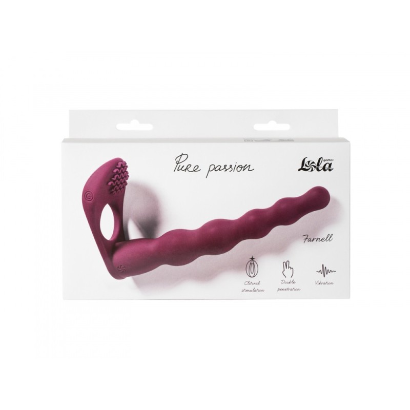 Farnell Doppelte Penetration mit Klitorisvibrator - Weinfarbe