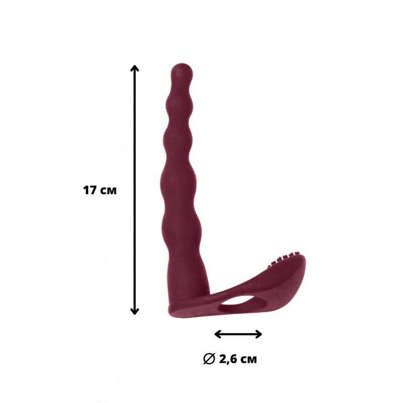 Farnell Doppia Penetrazione con Vibratore Clitorideo - Colore Vino