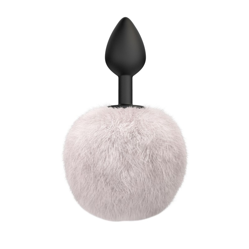 Fluffy - Queue de lapin blanche avec plug en silicone de 7 x 3 cm