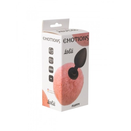 Fluffy - Coda di coniglio rosa con tappo in silicone 7 x 3 cm