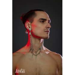 Nippelklemmen mit Doppelkette verziert Stachel - Party Hard