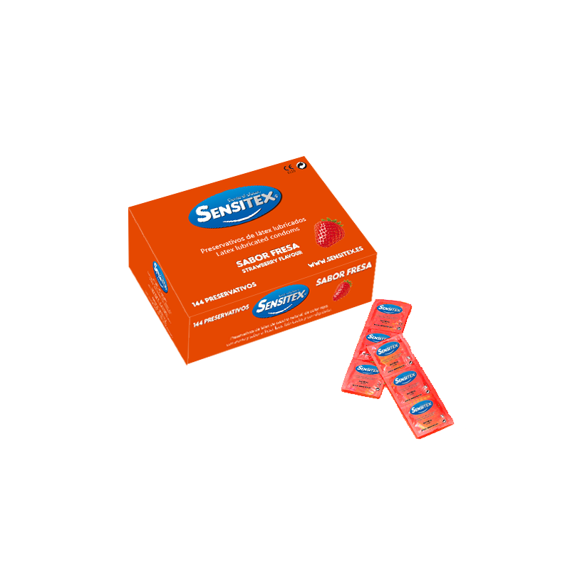 Sensitex Preservativo Rojo -fresa- pack 144ud