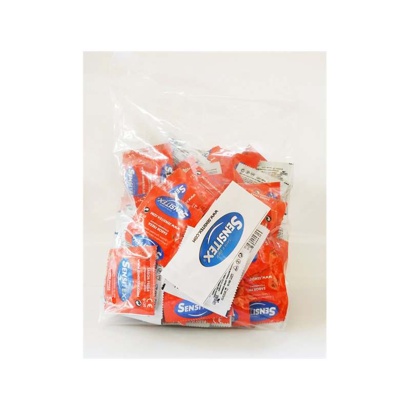 Sensitex Preservativo Fresa - Rojo Bolsa 100ud