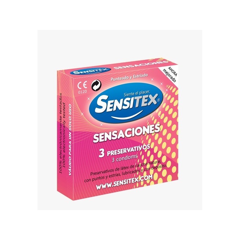 Sensitex Condom Sensations 3ud with stitches and stretch marks