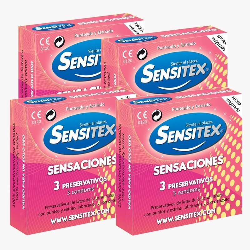 Sensitex Condom Sensations 3ud with stitches and stretch marks