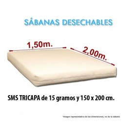 10 Lençóis descartáveis 15g de 150 x 200cm
