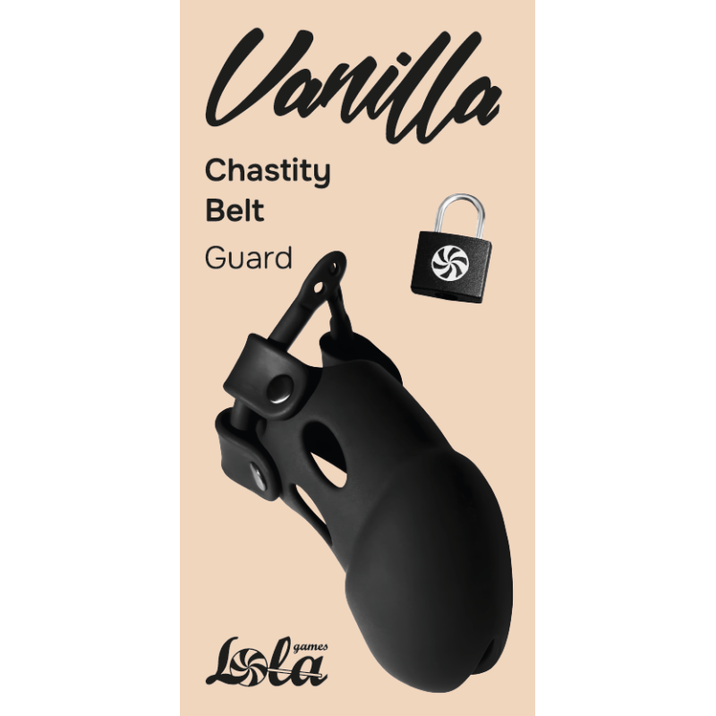 Chastity Belt with Lock - Silicone Penis Cage- Guard - Black - Party Hard