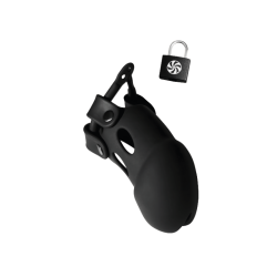 Cinto de Castidade com Fechadura - Silicone Penis Cage- Guarda - Preto - Party Hard