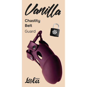 Cinto de Castidade com Fechadura - Gaiola Peniana de Silicone - Guarda - Vinho Tinto - Party Hard 2