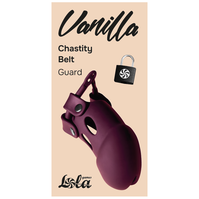 Cinto de Castidade com Fechadura - Gaiola Peniana de Silicone - Guarda - Vinho Tinto - Party Hard
