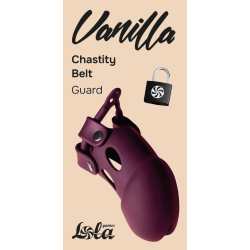 Cinto de Castidade com Fechadura - Gaiola Peniana de Silicone - Guarda - Vinho Tinto - Party Hard