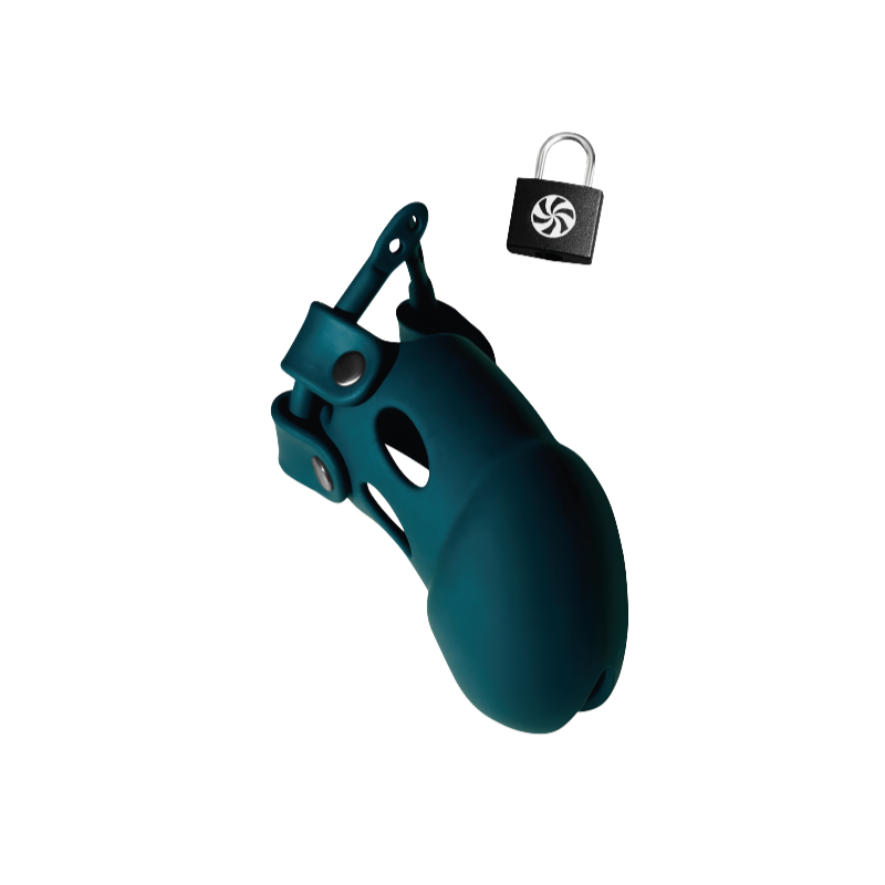 Cinturon de Castidad con candado - Jaula Pene de Silicona- Guard - Verde - Party Hard