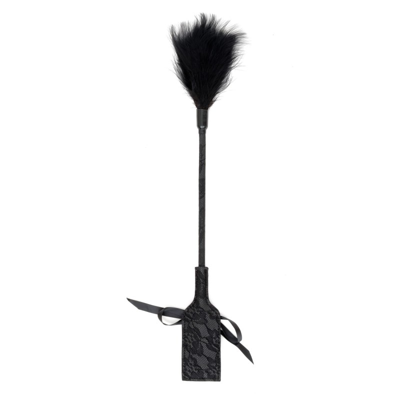 Tickler Crop und schwarz verzierte Schaufel von 41 cm