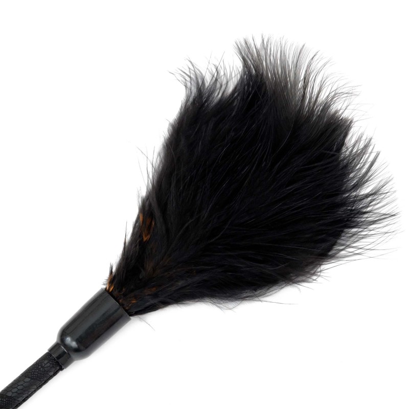 Tickler Crop und schwarz verzierte Schaufel von 41 cm