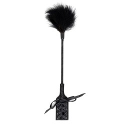 Tickler Crop e pala decorata nera di 41 cm