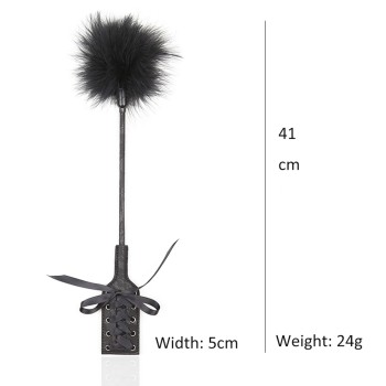 Fusta Tickler y Pala Negra decorada de 41cm 2