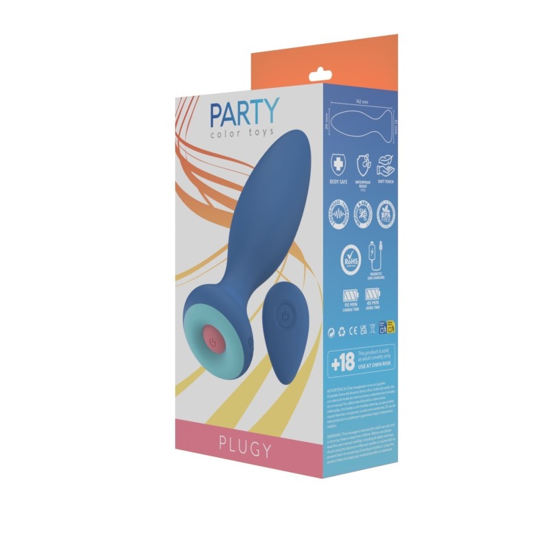 Plugy - Plug Vibrator 10 modos Controle remoto recarregável - PARTY TOYS