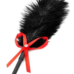 Plume noire Crop and Shovel avec nœud rouge de 36cm