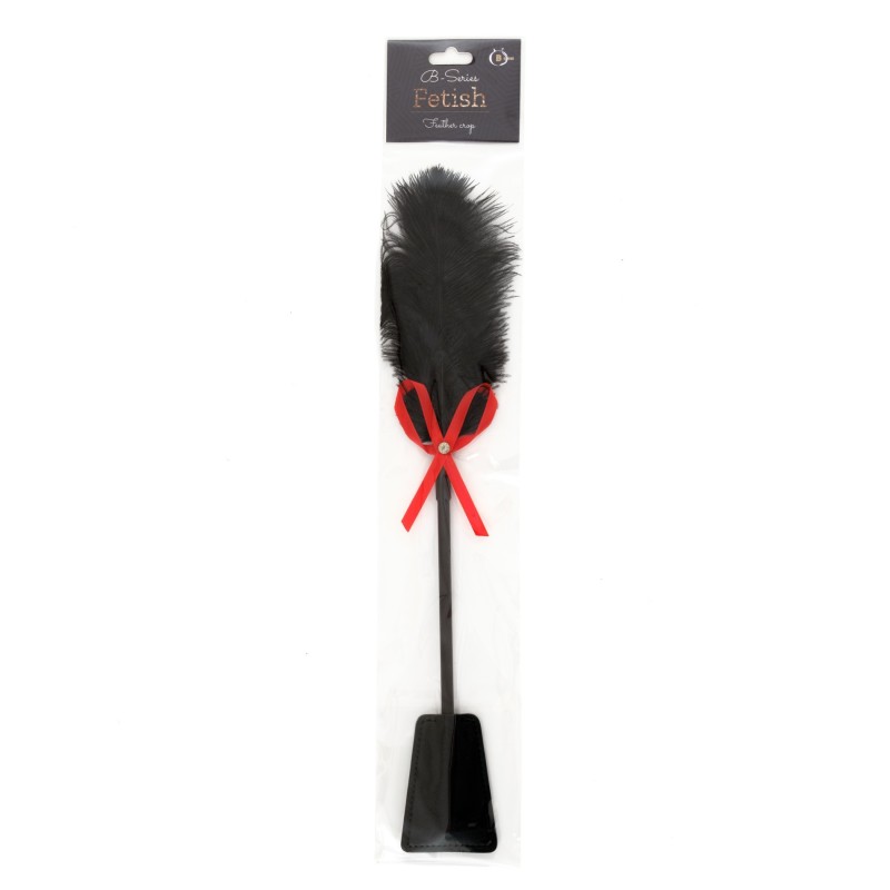 Black Feather Crop e Pala con fiocco rosso di 36cm