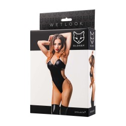 Reina Wetlook Body mit Kette Größe M