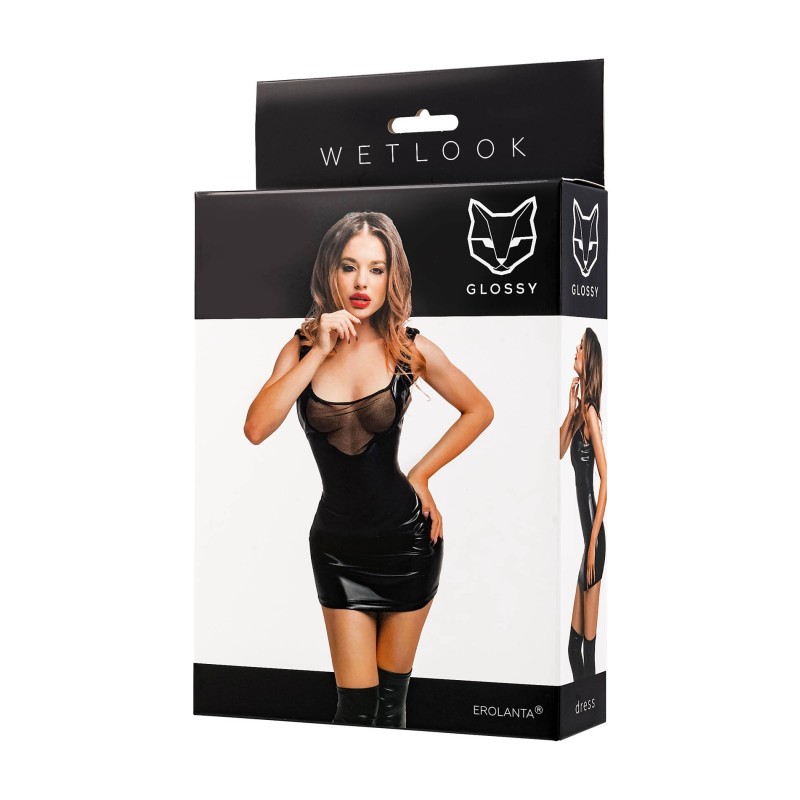 Rimma Translucent Chest Mini-Kleid Wetlook Größe S