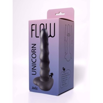 Dildo Flow Unicorn Nero Liquido Silicone 17,5 x 3,5 cm 2