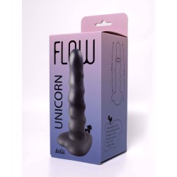Dildo Flow Unicorn Silicone Liquide Noir 17,5 x 3,5 cm