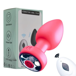 Steckdosen-Vibrator Pink Silikon Wiederaufladbare Fernbedienung 10 Modi