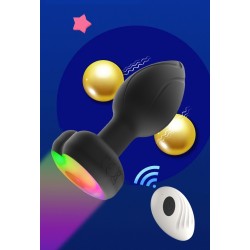 Plug Vibrator with Black Silicone Light Rechargeable Remote Control 10 modes