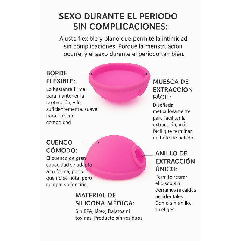 Feminy Menstrual Cup L Disc Suitable for penetration with easy removal ring