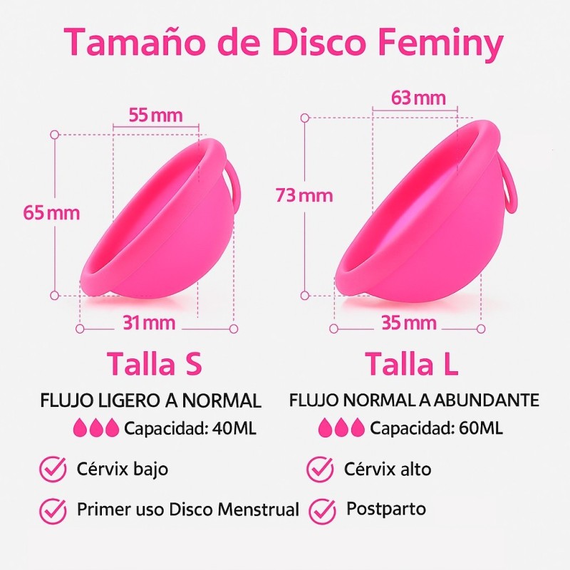 Disco Feminy Menstrual Cup S Apta para penetración con anilla fácil extracción