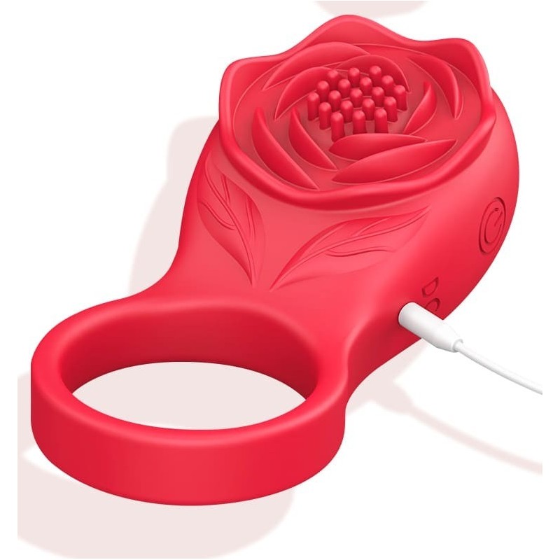 Rechargeable Rose Vibrating Ring with APP